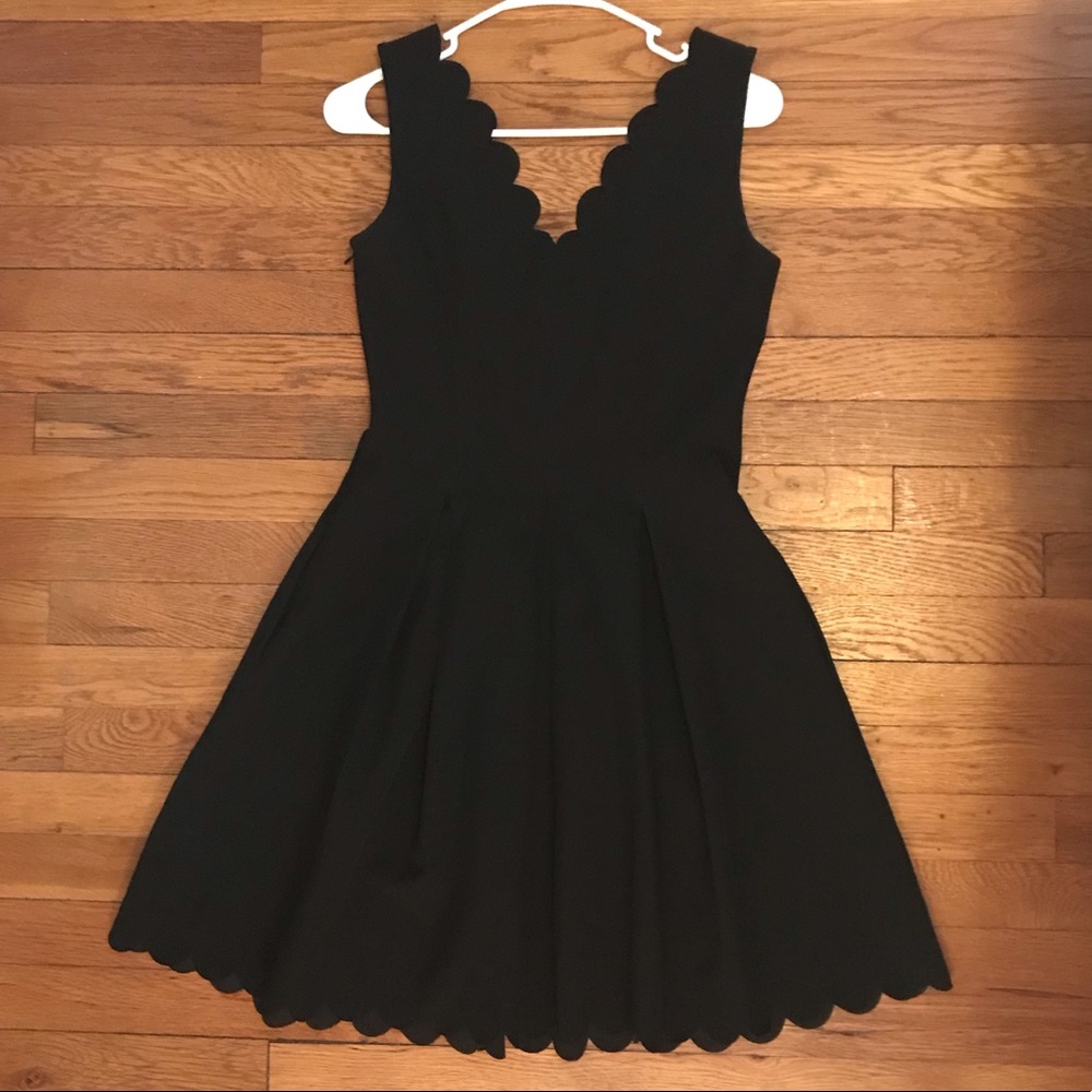Banana Republic black dress w/ scallop detailing